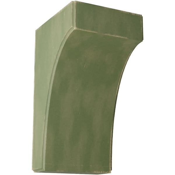 Ekena Millwork 5 1/4"W x 6"D x 10"H Clarksville Wood Vintage Decor Bracket, Restoration Green BKTWD05X06X10CVGR - main